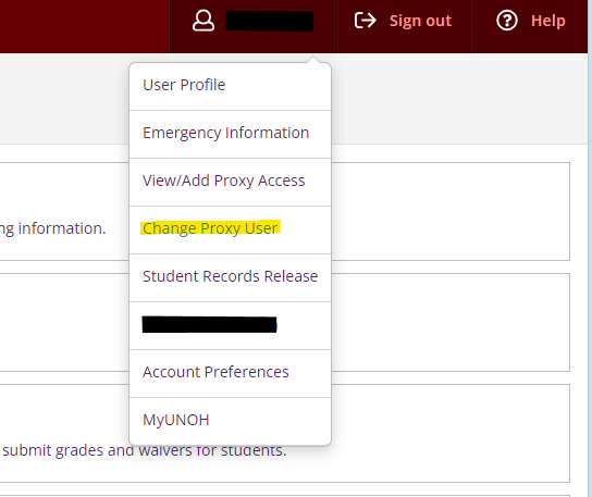 Proxy User switch